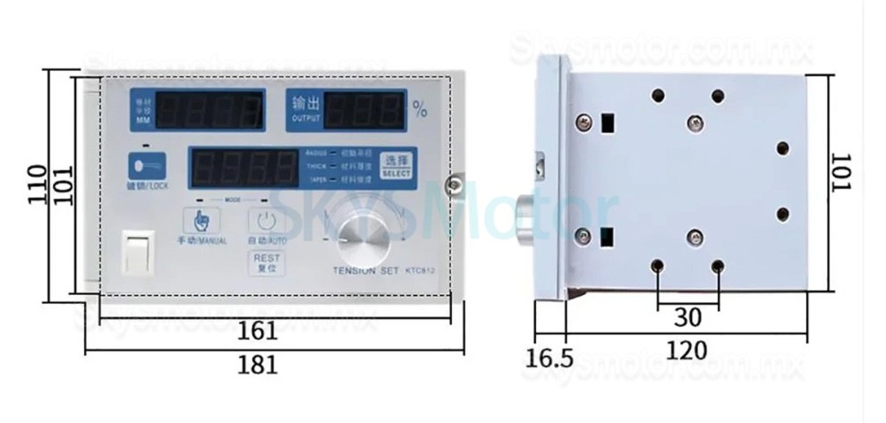 Controlador de tensi&oacute;n semiautom&aacute;tico KTC-812 24 V CC 4 A para freno/embrague de part&iacute;culas magn&eacute;ticas