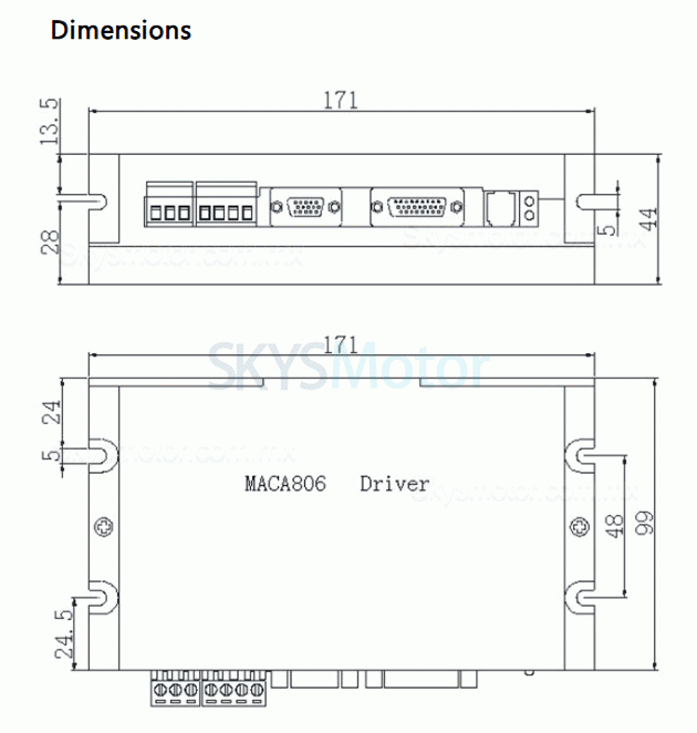 Driver controlador servomotor ca MCAC806 36V-80VCA 400W 8A
