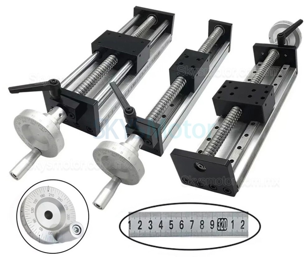 M&oacute;dulo de husillo lineal de bolas manual OSP001605, mesa deslizante CNC con volante