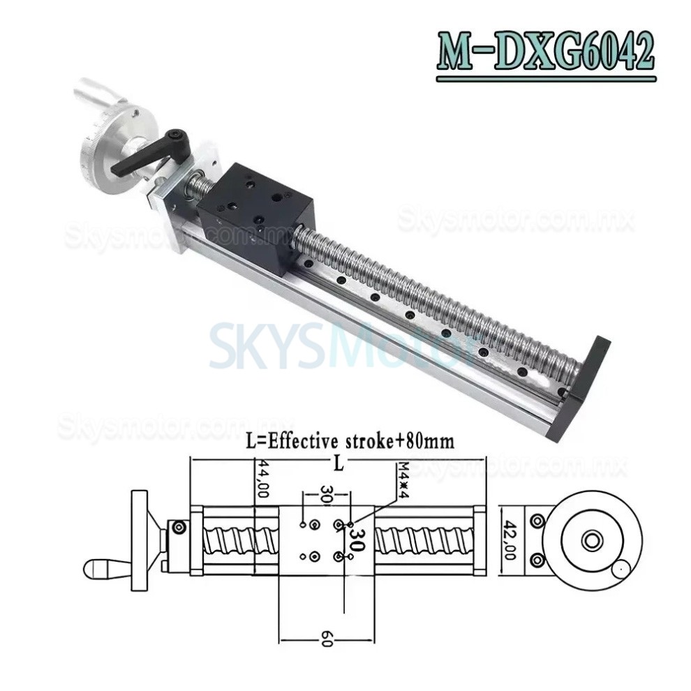 M&oacute;dulo de husillo lineal de bolas manual OSP001605, mesa deslizante CNC con volante