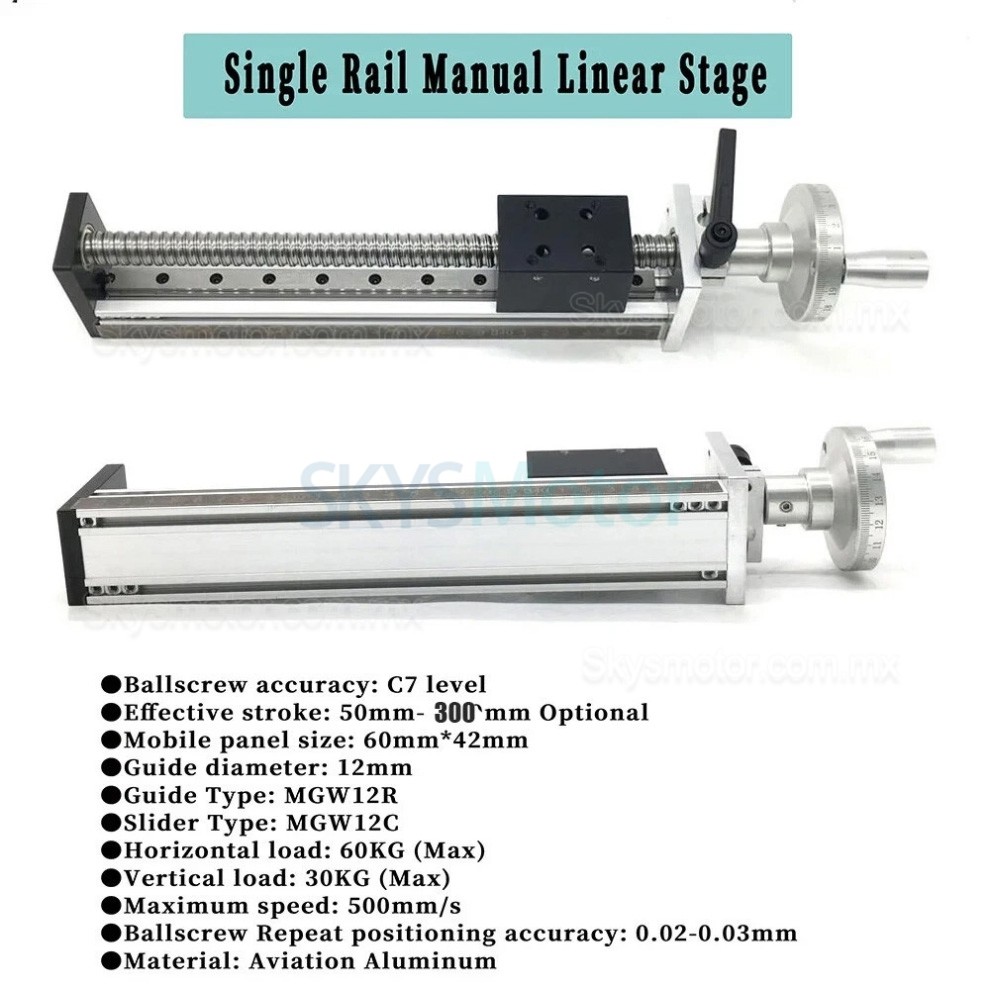 M&oacute;dulo de husillo lineal de bolas manual OSP001605, mesa deslizante CNC con volante