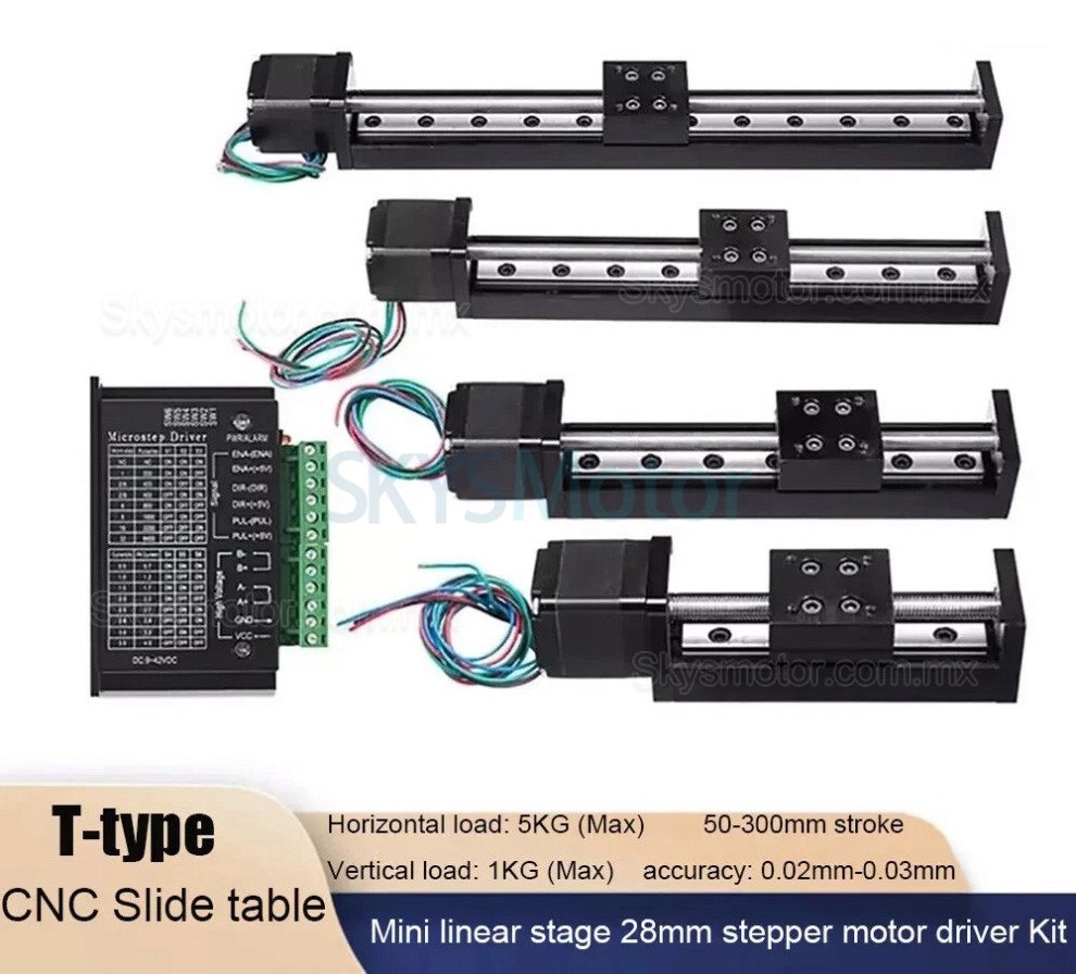 Mesa deslizante de tornillo trapezoidal CNC OSP001607, etapa lineal motorizada con motor paso a paso Nema 11