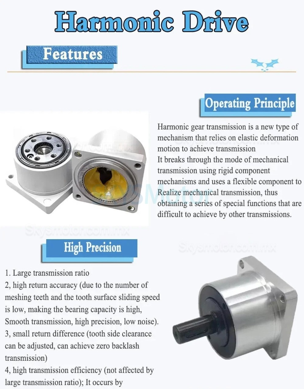 Motorreductor paso a paso arm&oacute;nico serie MINIS/MINIF relaci&oacute;n 30:1/50:1/100:1