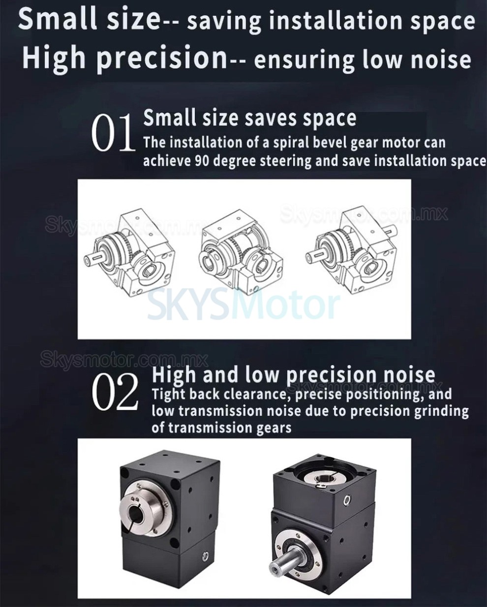 Reductores de engranajes cónicos en ángulo recto Nema 17, relación 2:1/3:1/5:1 para motor paso a paso Nema 17 Reductores de engranajes cónicos en ángulo recto Nema 17, relación 2:1/3:1/5:1 para motor paso a paso Nema 17