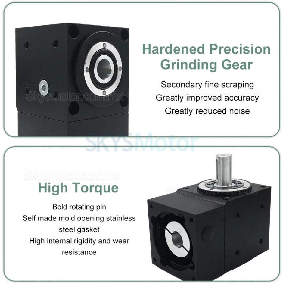 Reductores de engranajes cónicos en ángulo recto Nema 17, relación 2:1/3:1/5:1 para motor paso a paso Nema 17 Reductores de engranajes cónicos en ángulo recto Nema 17, relación 2:1/3:1/5:1 para motor paso a paso Nema 17