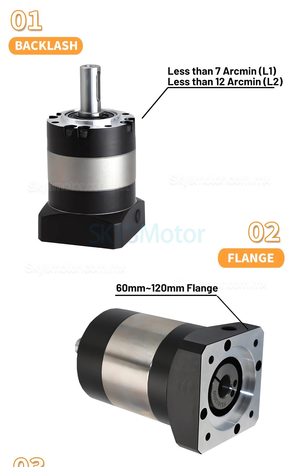 Reductoras planetarias Nema 17 serie PLE042, relaci&oacute;n 4:1 - 100:1 para motor paso a paso NEMA17/servomotor de 40 mm, 50 W, 100 W