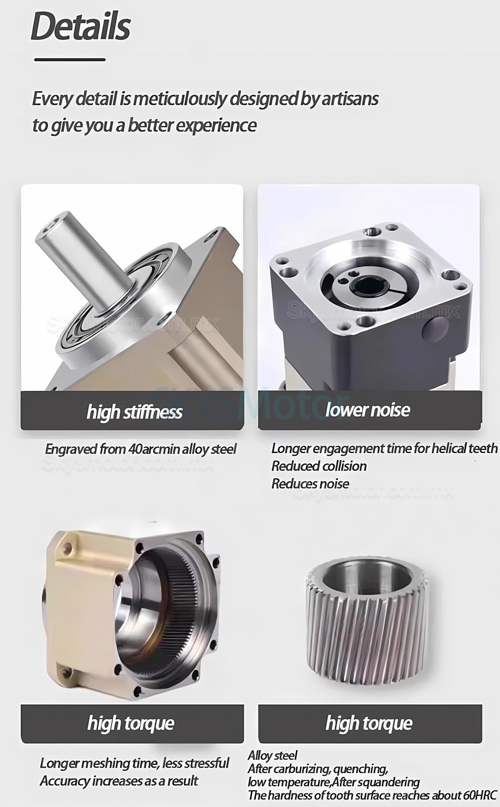 Reductor planetario helicoidal PLG042, relaci&oacute;n 4:1 - 100:1, compatible con motor paso a paso NEMA 17 y servomotor de 40 mm