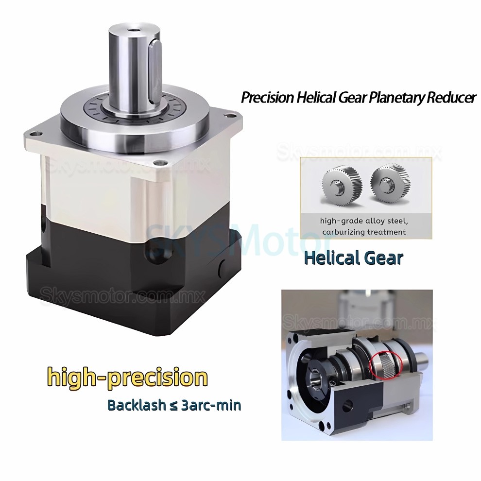 Reductor planetario helicoidal PLG090, relaci&oacute;n 3:1 a 100:1 para motor paso a paso NEMA 34/servomotor de 80 mm y 90 mm