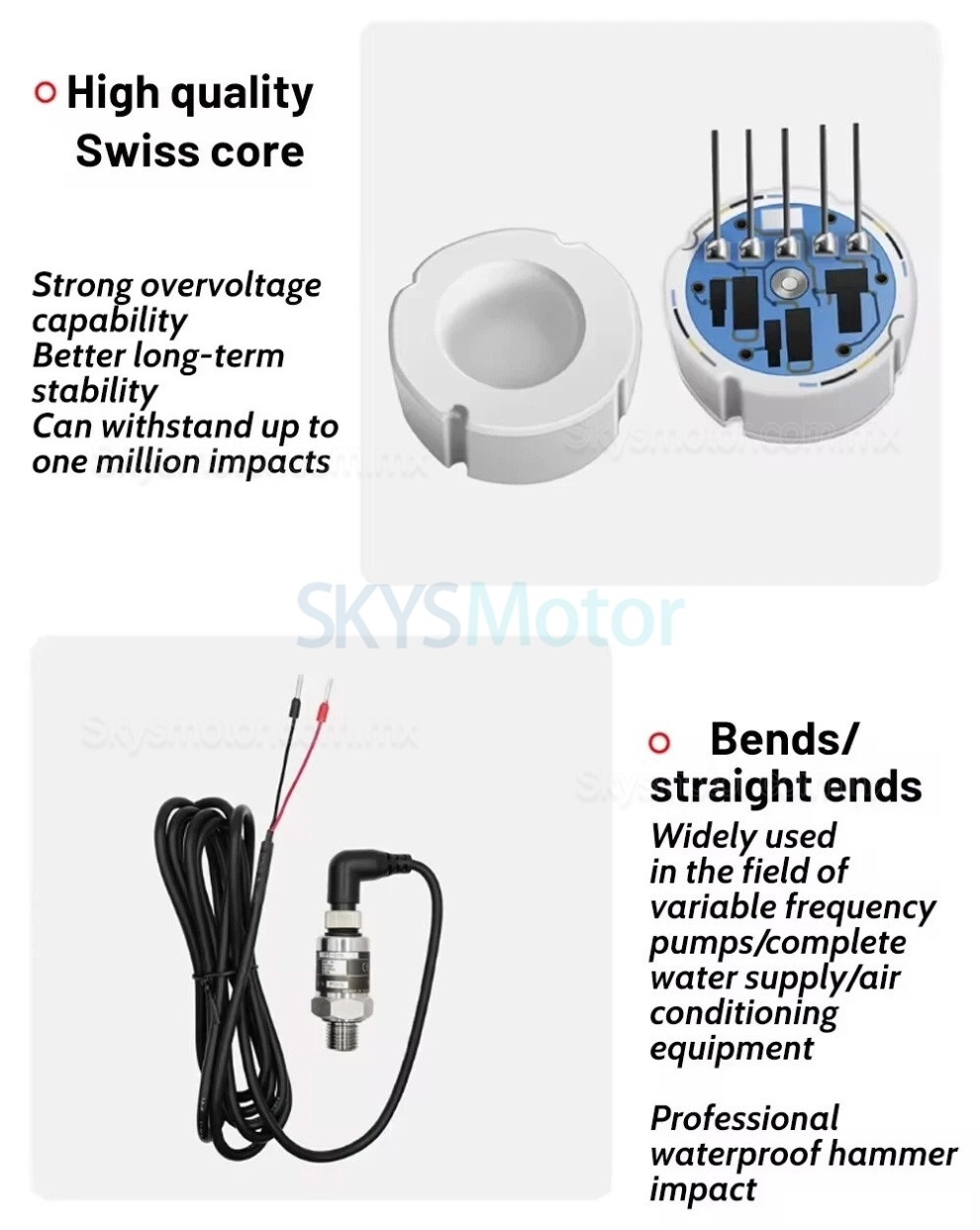 Sensor de presi&oacute;n PT506 con cable 24 V IP68 G1/4, conector transmisor de presi&oacute;n para agua, gas e hidr&aacute;ulico