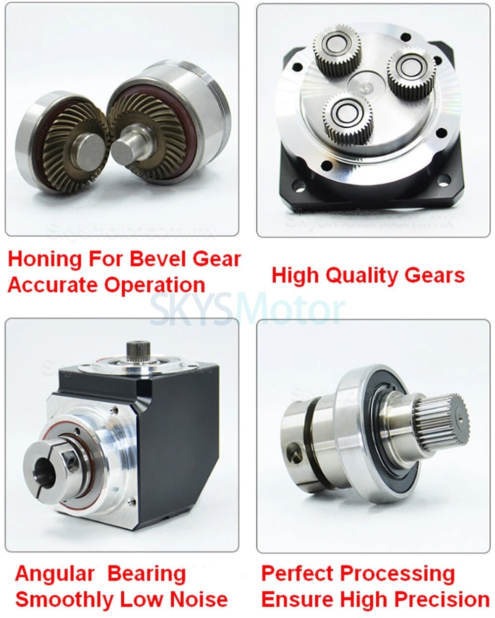 Reductor planetario de &aacute;ngulo recto Nema 23 serie PVE060, relaci&oacute;n 3:1 - 100:1, para motor paso a paso Nema 23/servomotor de 60 mm