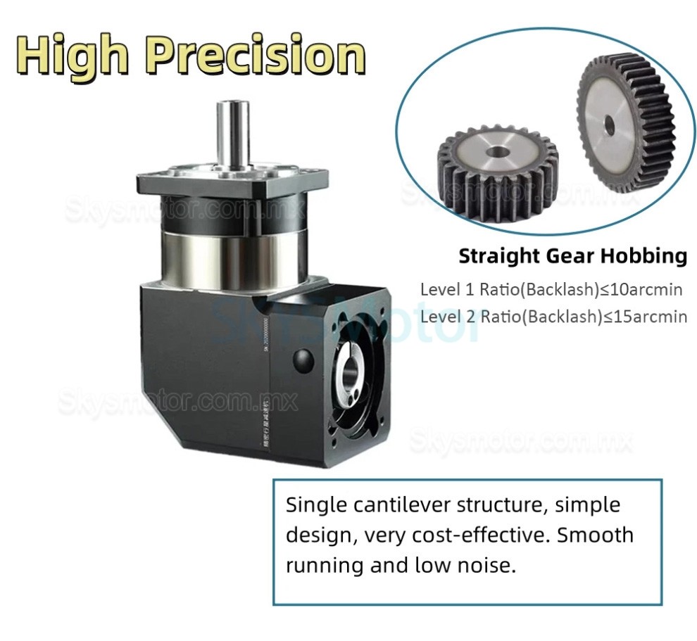 Reductor planetario de &aacute;ngulo recto Nema 42 serie PVF120, relaci&oacute;n 3:1 - 100:1 para motor paso a paso Nema 42/servomotor de 100-130 mm