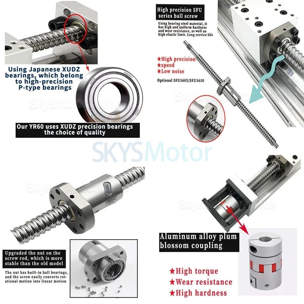 Etapa lineal motorizzato DXG-YR60, kit de mesa deslizante CNC con motor paso a paso de bucle cerrado Nema 23 y kit de controlador