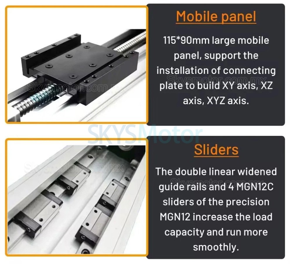 Corredera de husillo de bolas manual totalmente sellada QMF90, etapa de traslación lineal CNC, módulo de guía lineal Corredera de husillo de bolas manual totalmente sellada QMF90, etapa de traslación lineal CNC, módulo de guía lineal