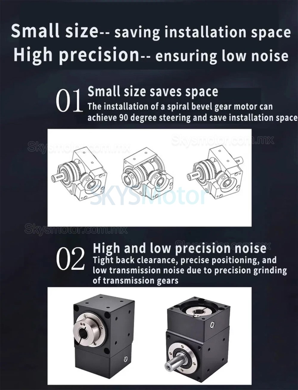 Reductores de engranajes cónicos en ángulo recto Nema 34 relación 2:1/3:1/5:1 para motor paso a paso NEMA 34/servomotor de 80 mm Reductores de engranajes cónicos en ángulo recto Nema 34 relación 2:1/3:1/5:1 para motor paso a paso NEMA 34/servomotor de 80 mm