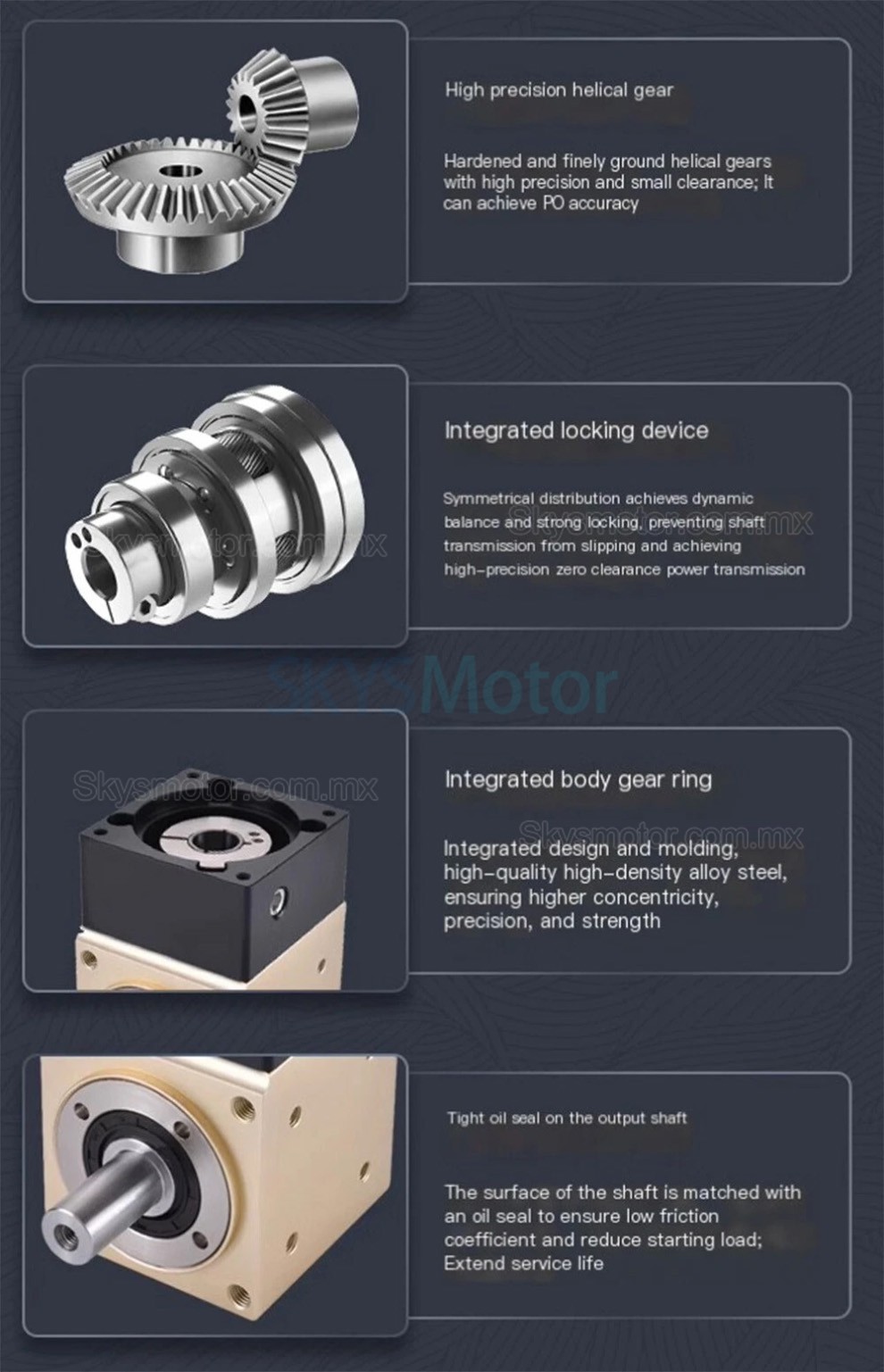Reductores de engranajes c&oacute;nicos en &aacute;ngulo recto Nema 23, relaci&oacute;n 2:1/3:1/5:1 para motor paso a paso Nema 23