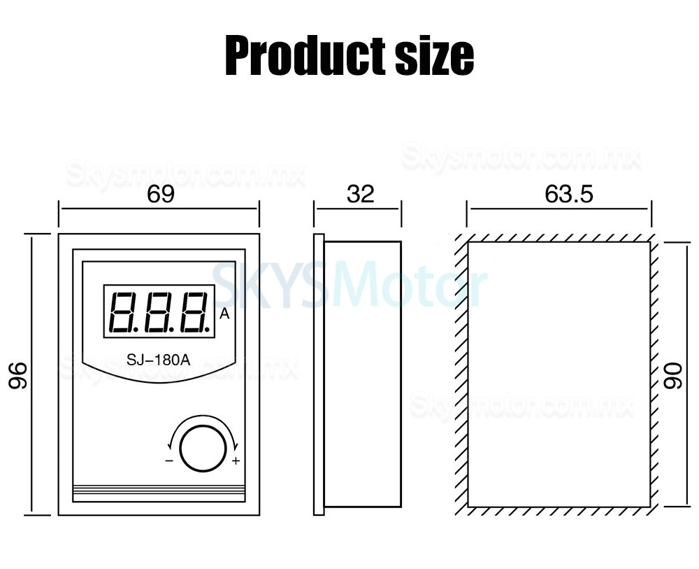 Controlador de tensi&oacute;n manual SJ-180A 24 V 0-4 A para freno/embrague de part&iacute;culas magn&eacute;ticas