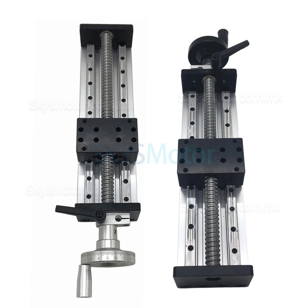 Etapa lineal manual SXG5080 con guías dobles y husillo de bolas y volante Etapa lineal manual SXG5080 con guías dobles y husillo de bolas y volante