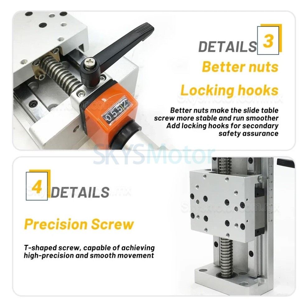 Etapa autoblocante manual CNC, plataforma de posición Z, módulo de tornillo trapezoidal con pantalla digital Etapa autoblocante manual CNC, plataforma de posición Z, módulo de tornillo trapezoidal con pantalla digital