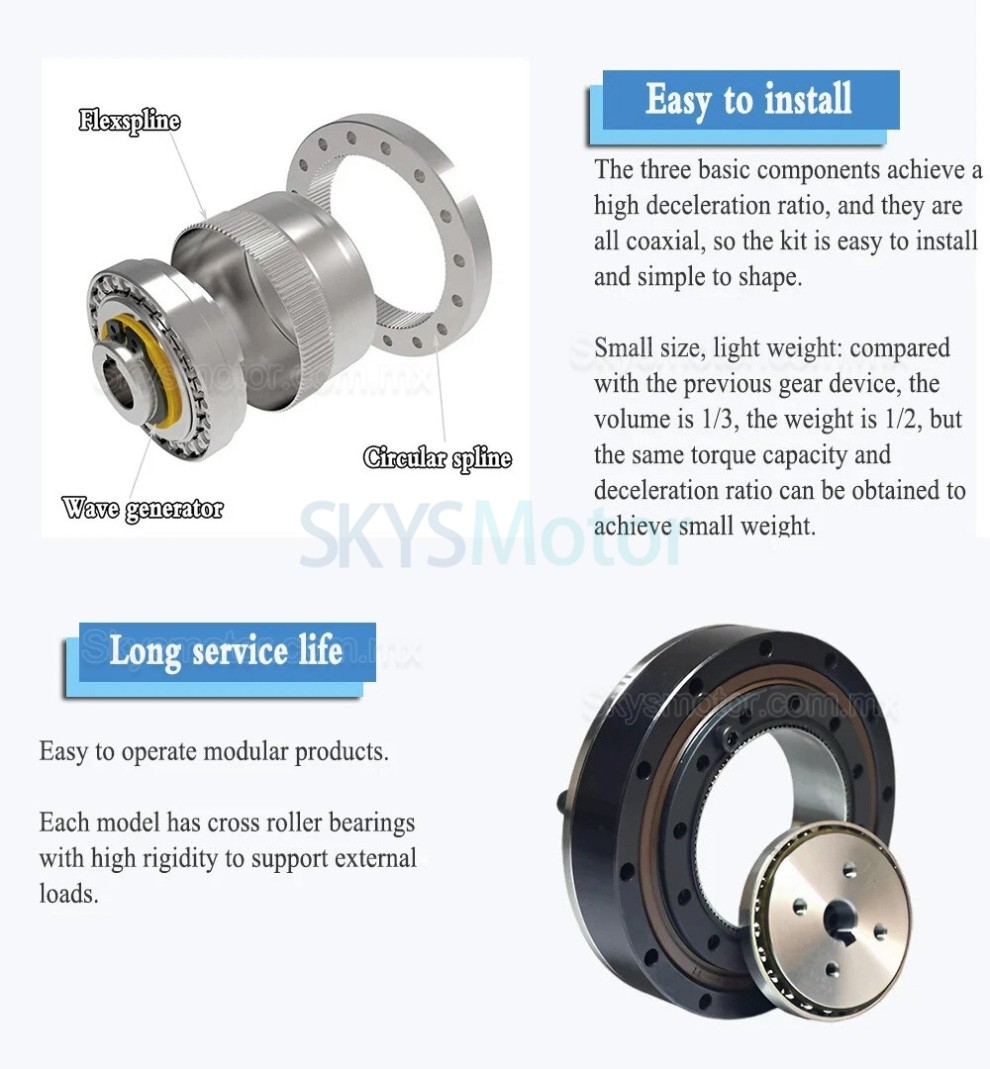 Reductor armónico de la serie ZXD/ZXZ relación 30:1/50:1/80:1//100:1,huelgo 30 arc-sec Reductor armónico de la serie ZXD/ZXZ relación 30:1/50:1/80:1//100:1,huelgo 30 arc-sec