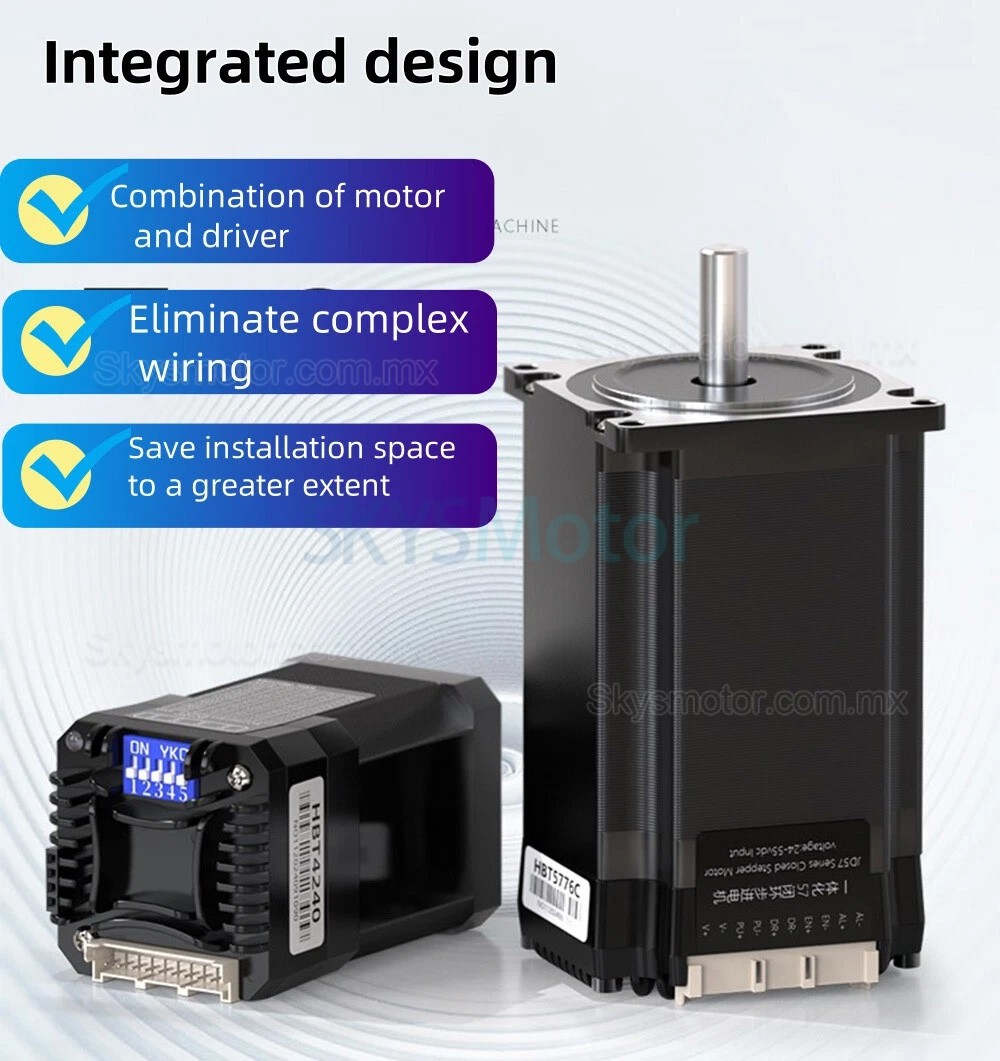 Motor paso a paso de circuito cerrado integrado Nema 23, serie HBT57, 1,2 Nm/2 Nm/3 Nm, con codificador de 1000 l&iacute;neas