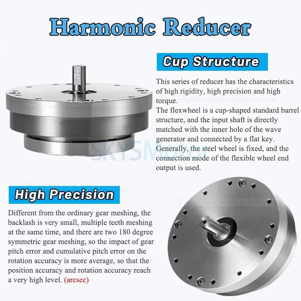 Reductor arm&oacute;nico de la serie ZXJ relaci&oacute;n 30:1/50:1/80:1/100:1, huelgo 30 arc-sec
