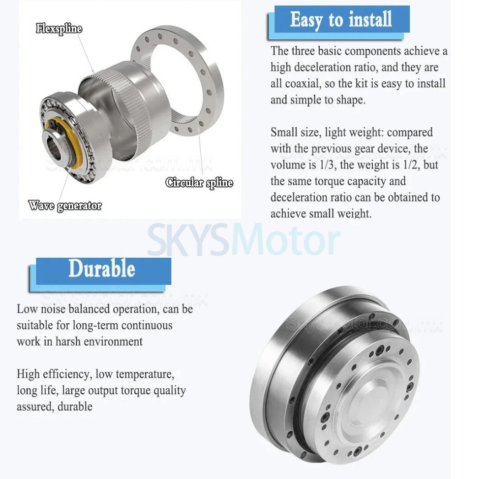 Reductor arm&oacute;nico de la serie ZXJ relaci&oacute;n 30:1/50:1/80:1/100:1, huelgo 30 arc-sec